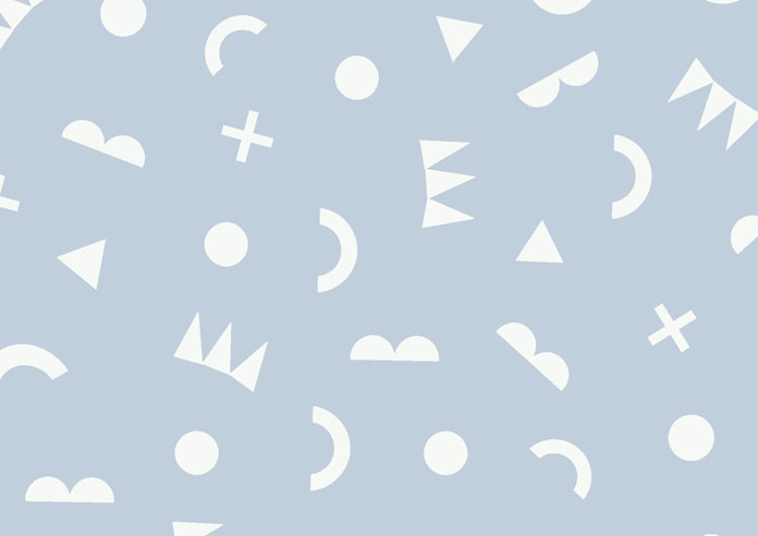 Eighties Shapes, Arctic Blue - Roller Blind - Image 6